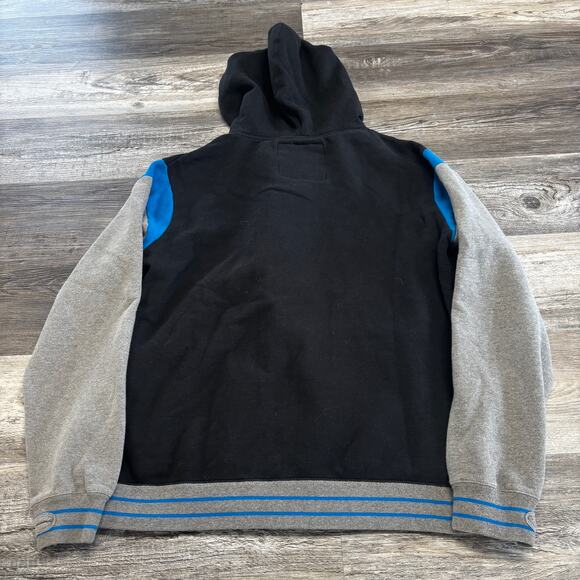 Fly Racing Black Gray‎ Mens L Motocross MVP Varsity Jacket Hoodie Snap Button - Picture 2 of 7